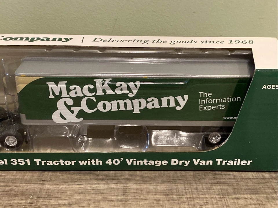 DCP 1/64 MacKay & Company Peterbilt Model 351 Tractor w/ 40 Vtge Dry Van Trailer - Image 4 of 4