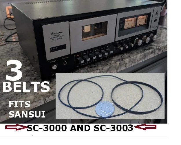 Sansui SC-3000 and SC-3003 Cassette Deck Belt Kit