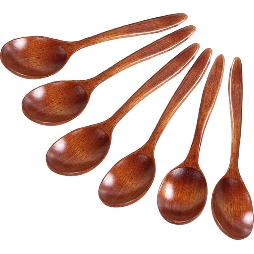 Holzlöffel Set, 6 Stück, Honig, Kaffee, Suppe, Holzlöffel, Küchenzubehör