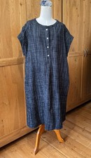 Toast Crinkle Dress M Chest 48in Black & White Crosshatch Check Pattern