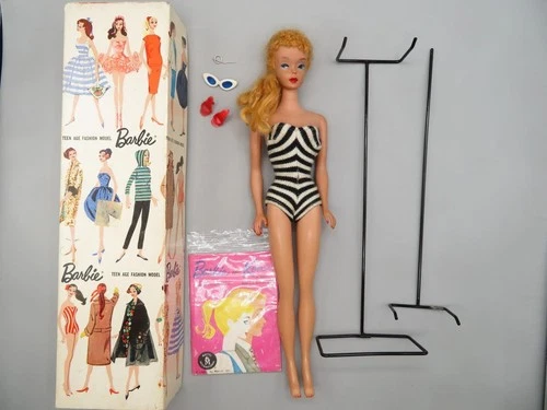 Vintage 1959 Barbie Blonde Ponytail Doll #3 or #4 No. 850 Box Lid (b)