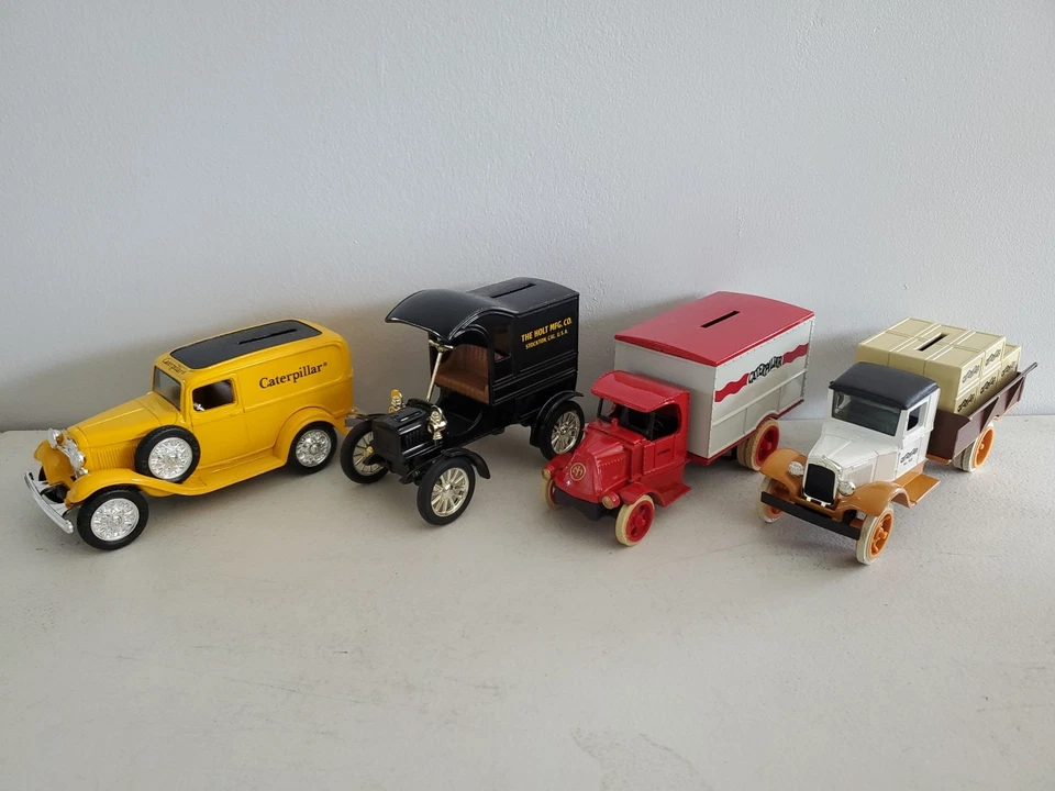 Ertl 批量 4 件 压铸卡特彼勒车辆送货卡车 福特面板汽车银行 — 第 2/4 张图片