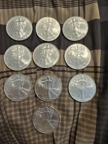 10 2010 American Silver Eagles 1 OZ, .999 FINE