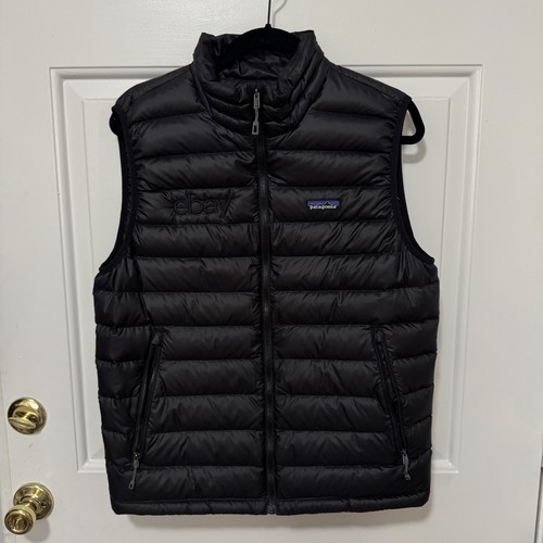 NWOT Patagonia Men's Down Sweater Vest Black Size Medium With Ebay Embroidery - Picture 2 of 12