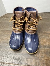 SPERRY Top Sider Saltwater Boot Navy Size 1 Girls Used