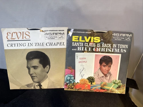 Lot of 2 : ELVIS PRESLEY vinyl 45 w/Picture Sleeve VGC