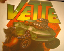 CHEVY CORVETTE VETTE GASSER VINTAGE 1970's MUSCLE CAR IRON ON TRANSFER B-21