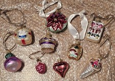 Inge Glass Blown Glass Set Of 9 Ornaments Made In Germany
