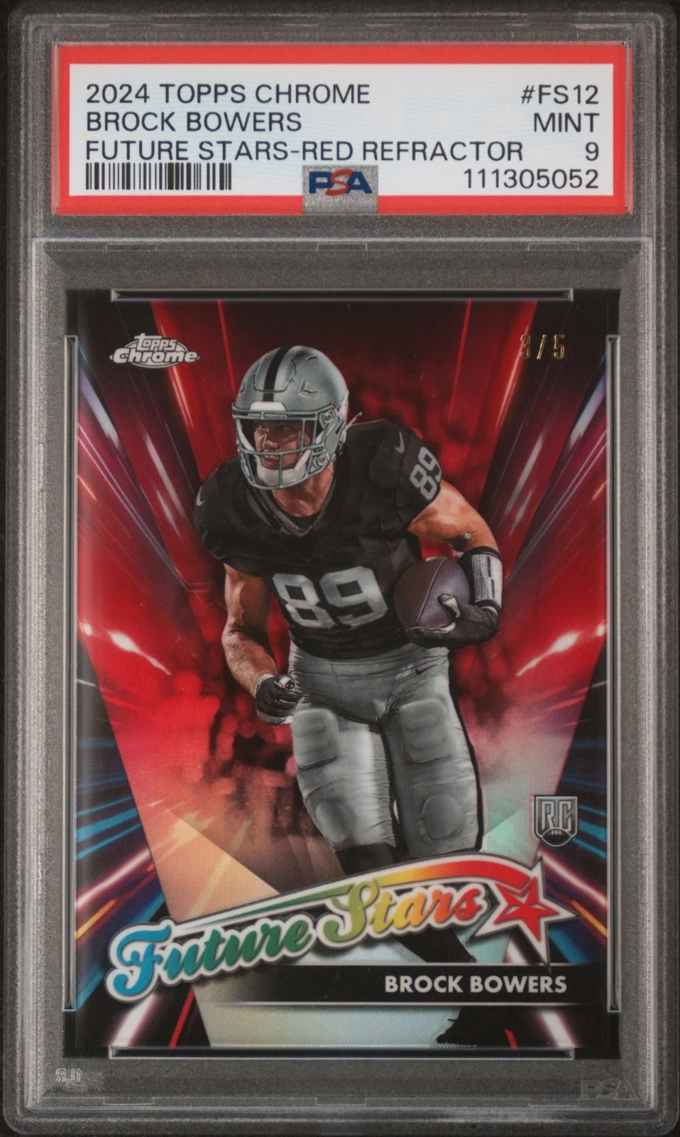 Brock Bowers Topps Chrome Future Stars #FS12 Red Refractor