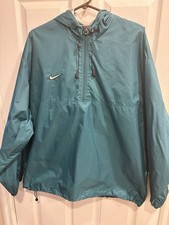 Vintage Nike Pullover Mens Large Swoosh Windbreaker Forest Green 90s