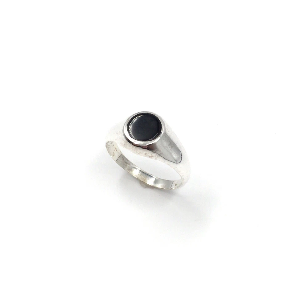 Anillo de plata 925 ónix negro anillo de banda clásico anillo de sello de... - Imagen 4 de 4