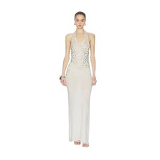 Aya Muse Oriel Maxi Dress Elephant Cashmere Linen Halter Medium