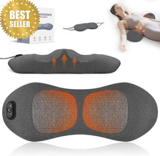 3-in-1 Lower Back Massager Lumbar Support w/ Heat Vibration Traction Pillow