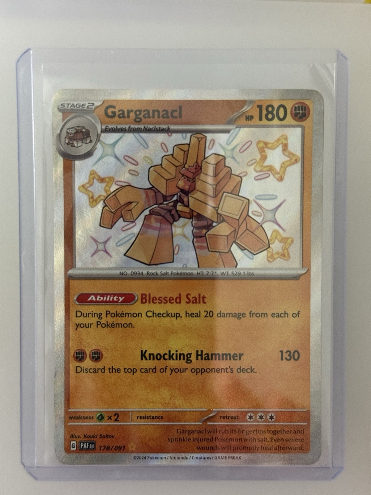 Pokemon TCG Garganacl 178/091 SV: Paldean Fates Baby Shiny Holo NM