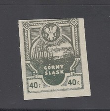 1921 EASTERN SILESIA 1920 Series OVERPRINT STAMP 40F Poland