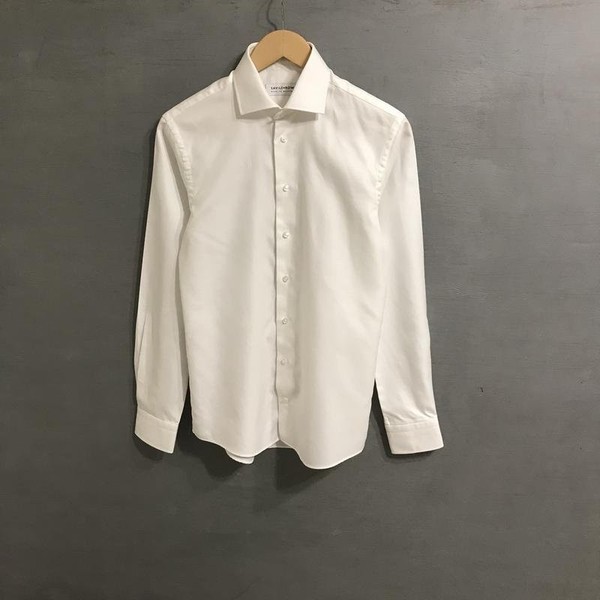 Men Savile Row Company Shirt White Cotton XS