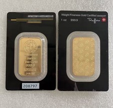 1 oz Argor-Heraeus 999.9 Fine Gold Bar – Sealed Assay Card. 2000.00 per troy oz