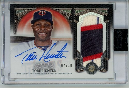 TORII HUNTER 2023 Topps Dynasty Silver Auto Autograph Patch 07/10 MN