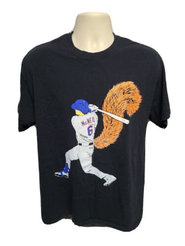 New York Mets Jeff McNeil #6 Squirrel Adult Large Black TShirt - Picture 1 of 9