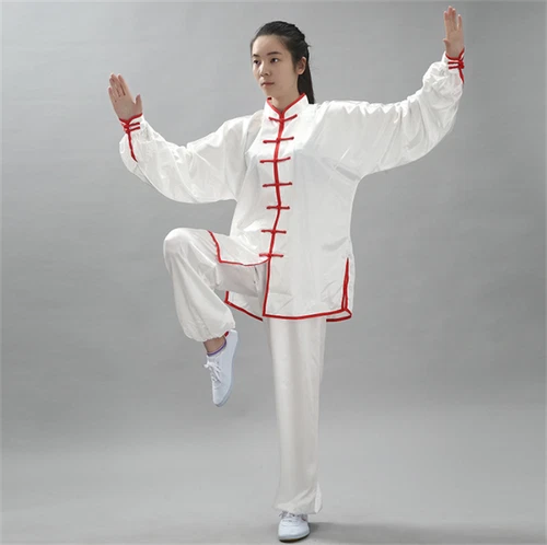 Chinese Women Men Kung Fu Uniform Martial Arts Wushu Taiji Suit Milk Silk - Picture 16 of 16