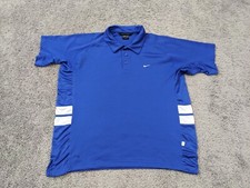 Nike Sphere Polo Shirt Men's Large Blue Golf Rugby Short Sleeve Polyester