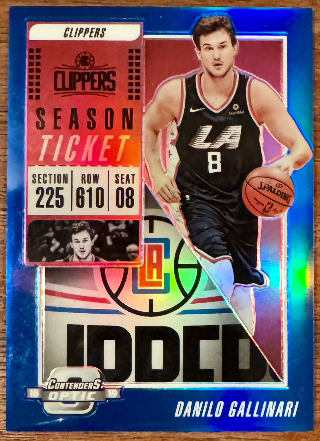2018 Panini Contenders Optic Season Ticket Blue Prizm /99 Danilo Gallinari #71