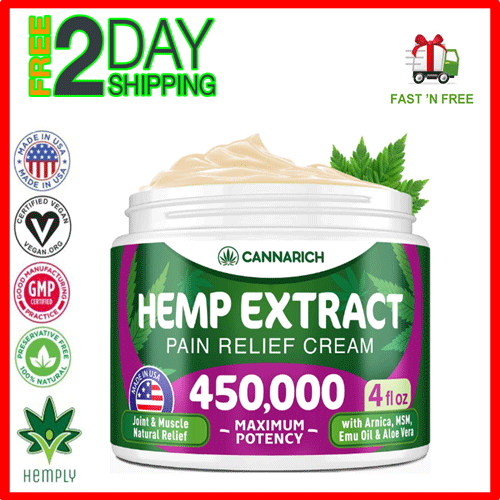 Hemp Cream 450.000 MG With Aloe Vera Joint Muscle Sciatica Hip Back Pain Relief eBay