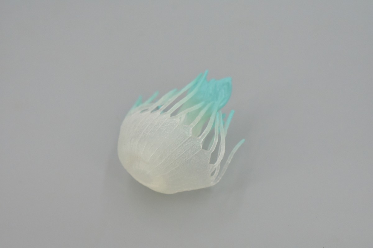 Jellyfish, Sea Jelly, White & Blue, Rubber Lifelike, Model