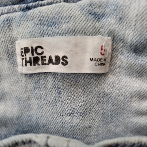EPIC THREADS GIRLS SHORTALLS BLUE SIZE 5 YOUTH DENIM BIB OVERALL SHORTS - Picture 2 of 12