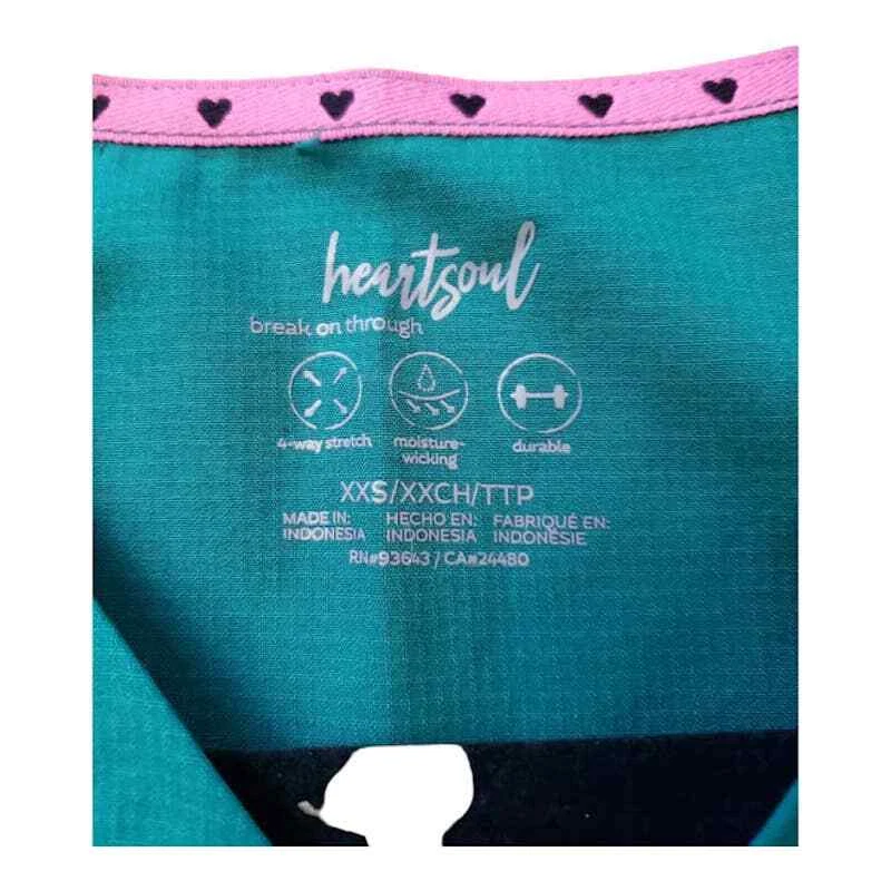 HeartSoul Scrub Top Green Women's size XXS, Stretchy fabric - Image 2 of 4