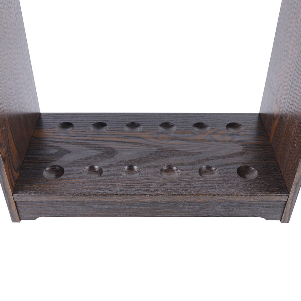 12 Hole Pool Cue Rack Stick Holder Floor Stand Billiard Cue Rack Wood