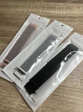 20mm Woven Nylon Sport Loop Watch Band Pink-White-Black Spring Pins