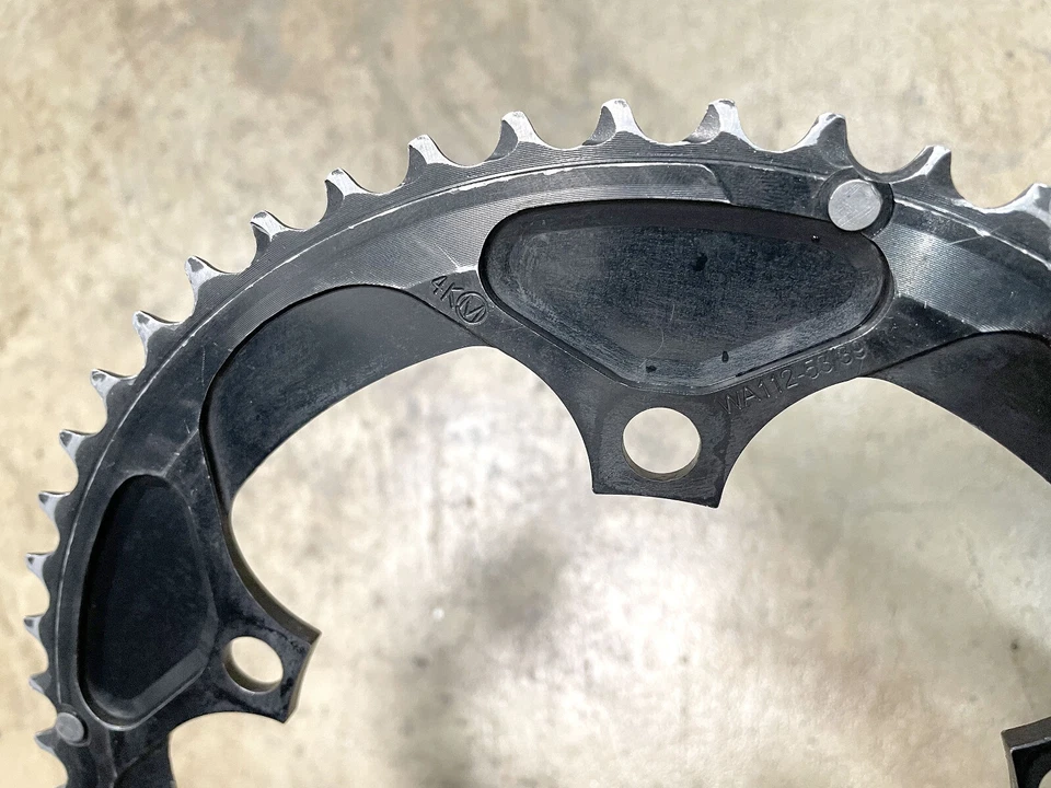 Full Speed Ahead Super Road Chainring 53T 130mm BCD 5-Bolt Aluminum Black/Silver - Image 3 of 4