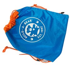 Build A Bear BABW Drawstring Cinch Bag Backpack Tote Blue Bear Paws Est. 1997