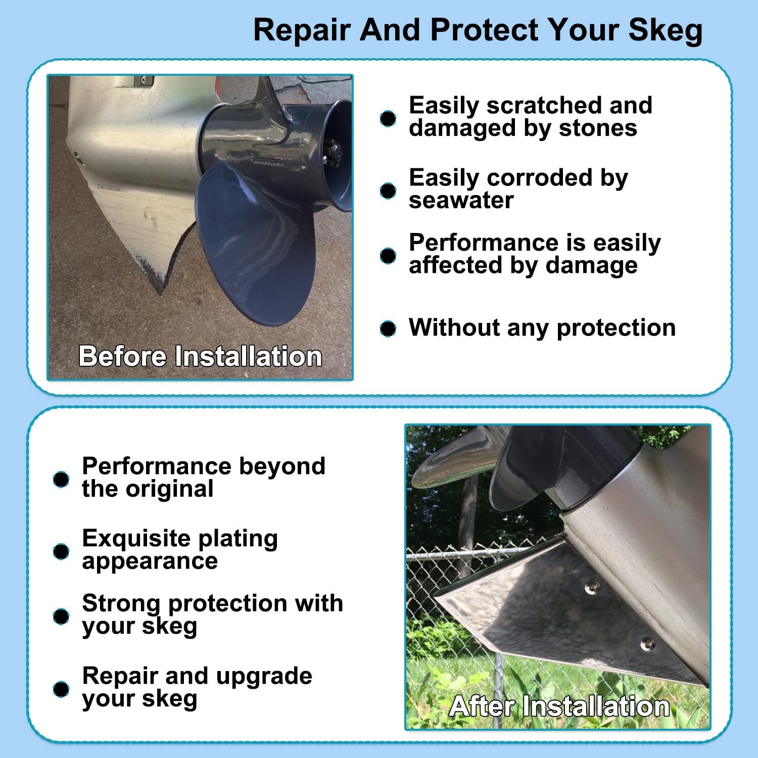 35SS635 Skeg Guard For Evinrude/Johnson 90100115120140HP 2Stroke