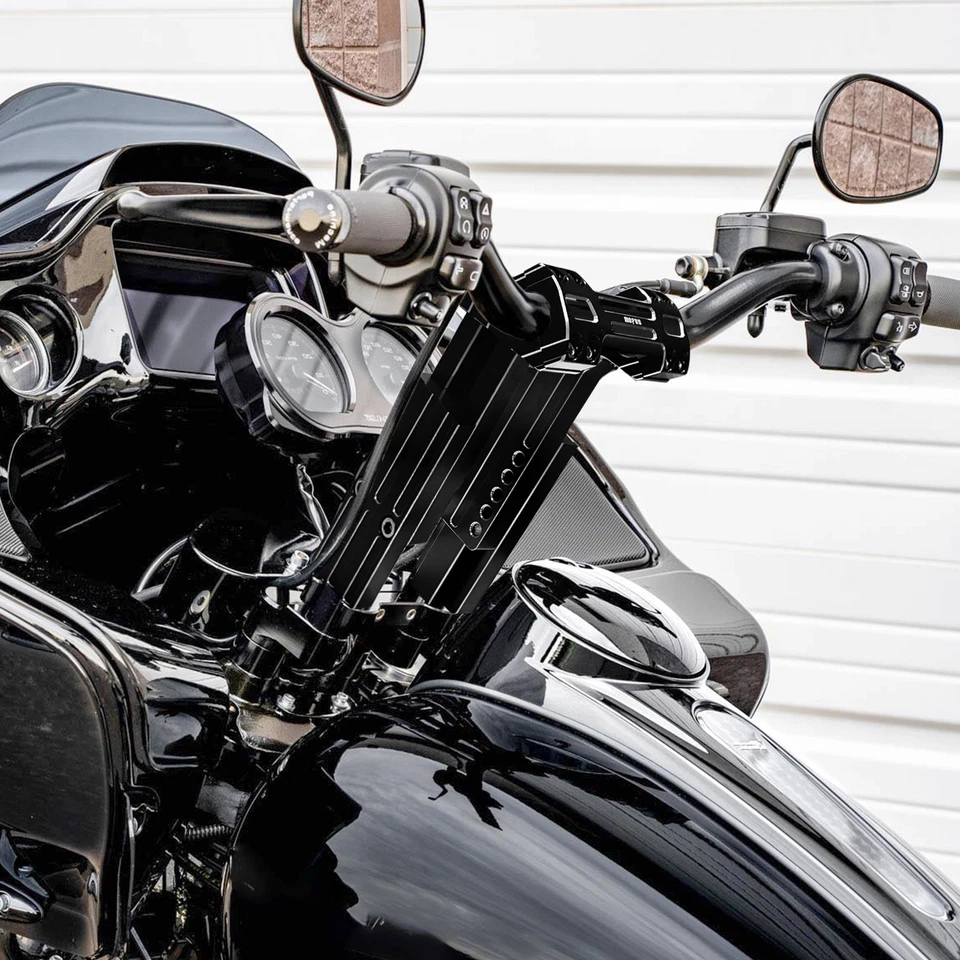 6"-8" Adjustable Pullback Handlebar Riser Clamp For Harley Softail Fat Boy Slim - Image 2 of 4