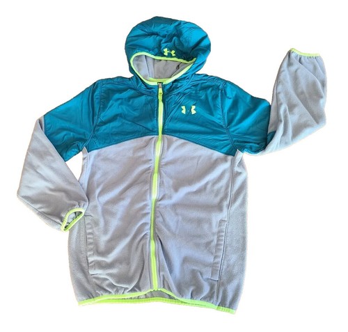 Under Armour Jacket Fleece Full Zip Running Athletic Hooded Girls/Boys Size XL