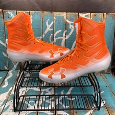 New Under Armour UA Highlight MC 3000177-800 Football Cleats Orange Mens Sz 10.5