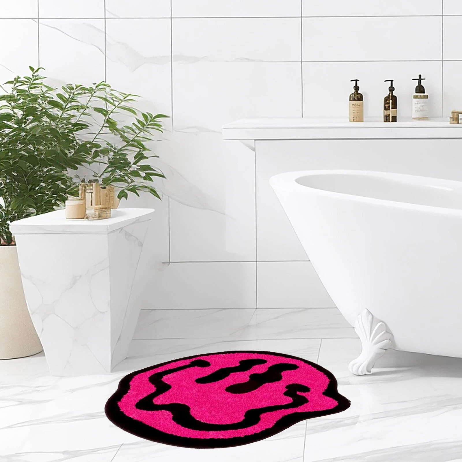 Whaline Smile Face Bath Rug - Thumbnail 2