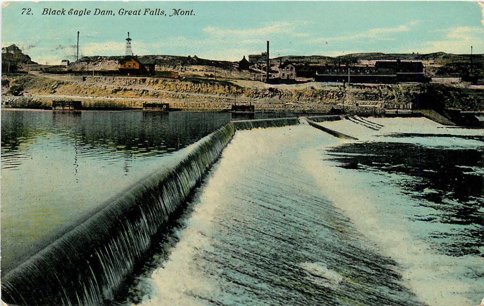 DB MT Postcard C758 Black Eagle Dam Great Falls ca1910s Cancel Cascade Co eBay