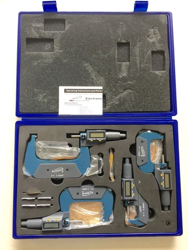 iGaging 0-4" Digital Electronic Micrometer Set 0-1", 1-2", 2-3", 3-4" Large LCD 