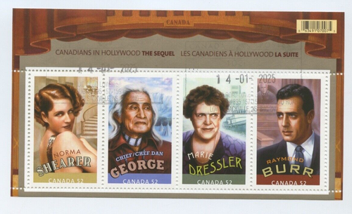 🍁GEBRAUCHTES Block, CDN Hollywood Schauspieler 4 x 52c, Kanada