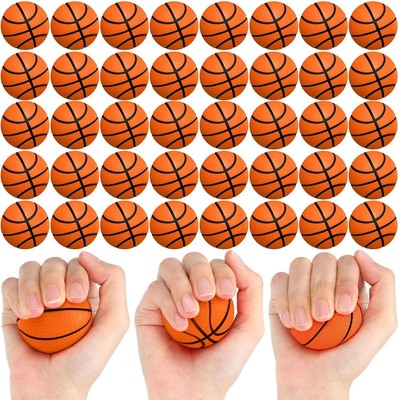 Bulk Pack of 100 Squeeze Basketballs - Mini Foam Stress Relief Toys