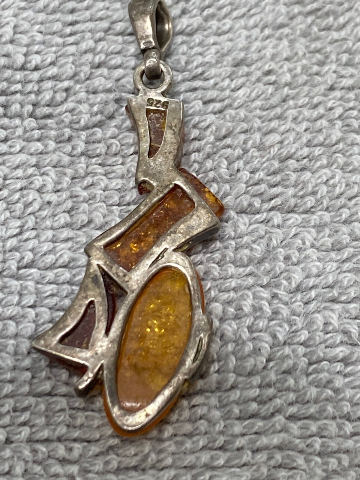 925 Silver~Baltic Amber~Multi-Color~1½" Drop Pendant image 2