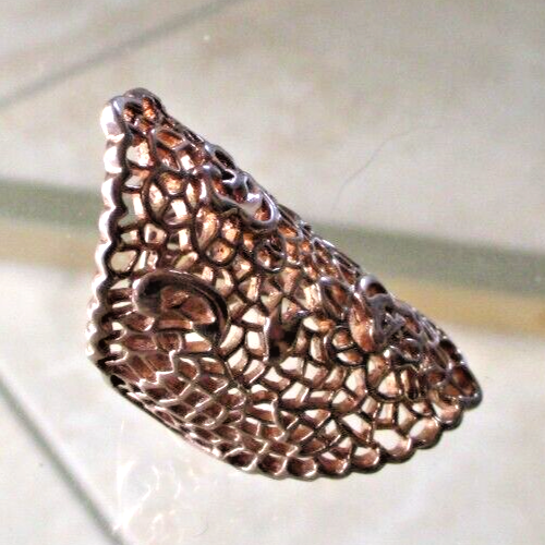 Bague Phalange Taille 52 Couleur Or Avec Motifs Cœurs Ajourés - Bijou Rare Occasion Parfait