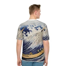 Hokusai Choshi in Shimosha Men T-shirt Top Ukiyo-e Print Japanese Fine Art