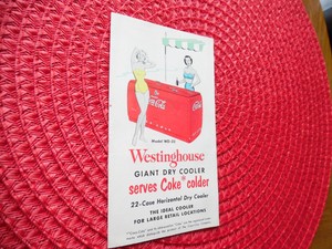 vtg wd 22 westinghouse coca cola giant dry cooler fold out brochure fold out brochure
