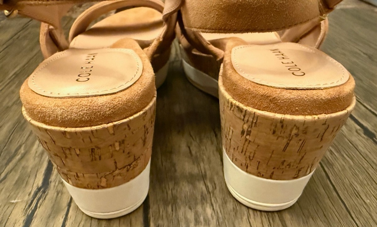 Cole Haan Women's Aislin Wedge Sandal, Pecan Suede/Cork, 8.5 | eBay