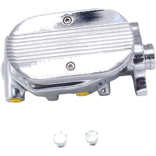 For GMC Brake Master Cylinder 1" Bore 9/16" & 1/2" Ports Dual Chrome Flat - Picture 15 of 18
