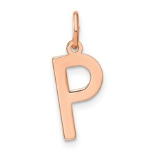 14K Rose Gold Letter P Initial Pendant